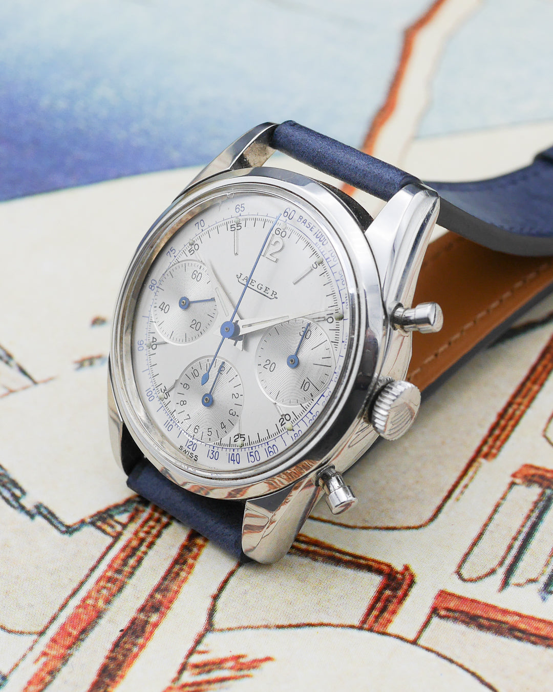 1960s Jaeger Chronograph Valjoux 72 small pushers