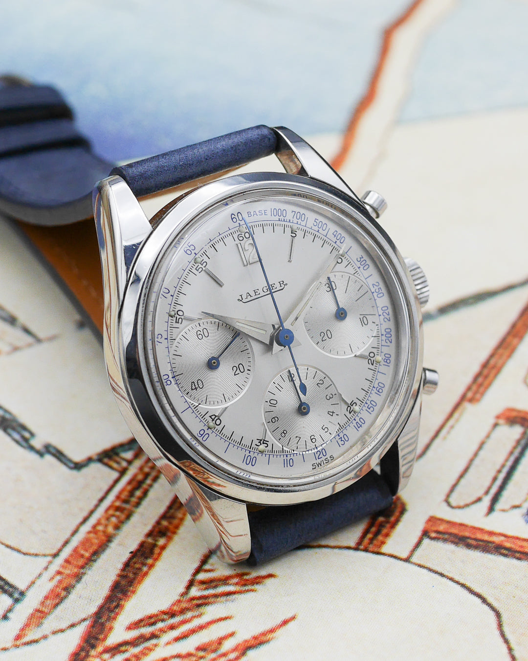 1960s Jaeger Chronograph Valjoux 72 small pushers