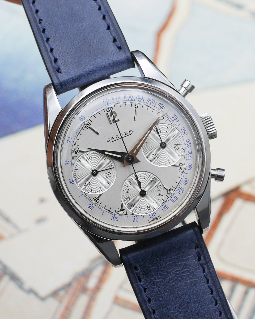 1960s Jaeger Chronograph Valjoux 72 small pushers