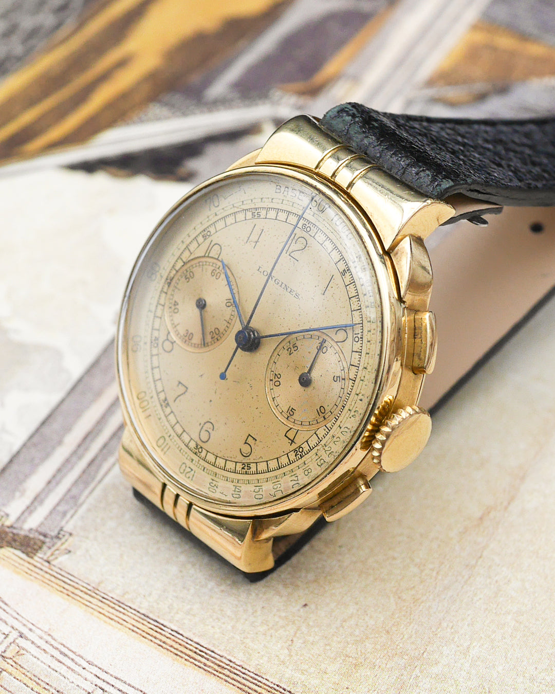 1940s Longines 13ZN chronograph with hooded lugs