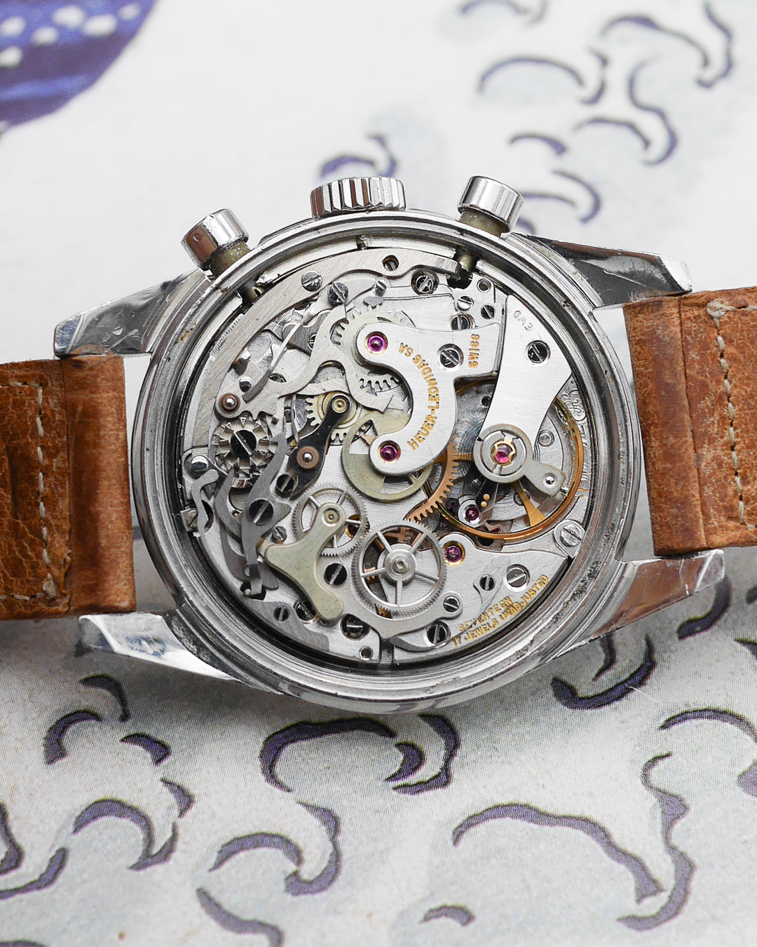 Heuer Carrera 2447S 1st execution with silver sunburst dial