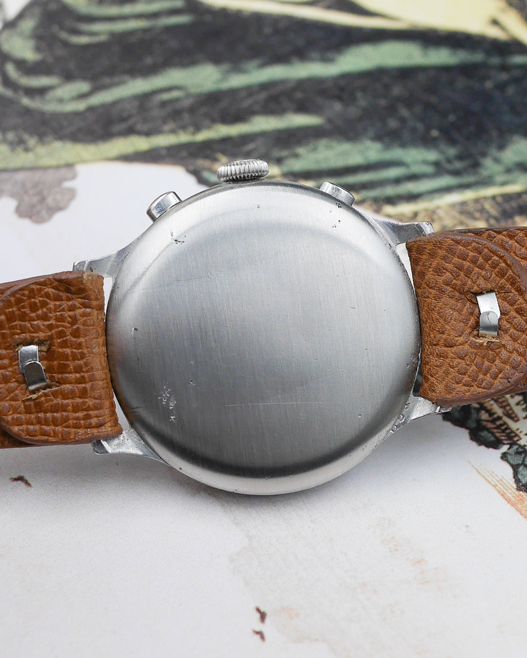 1930s Eberhard&Co monopusher enamel dial
