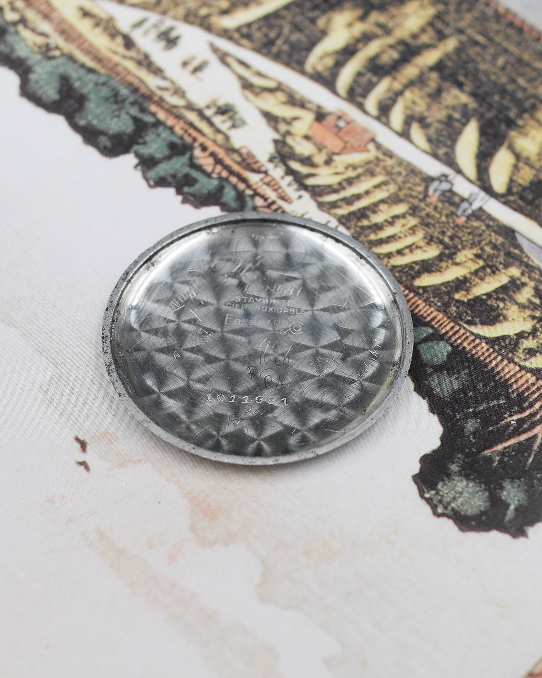 1930s Eberhard&Co monopusher enamel dial