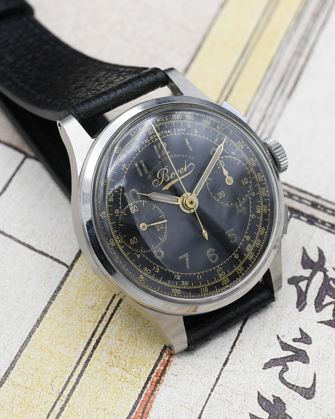 1940s Bovet Mono-Rattrapante gilt dial