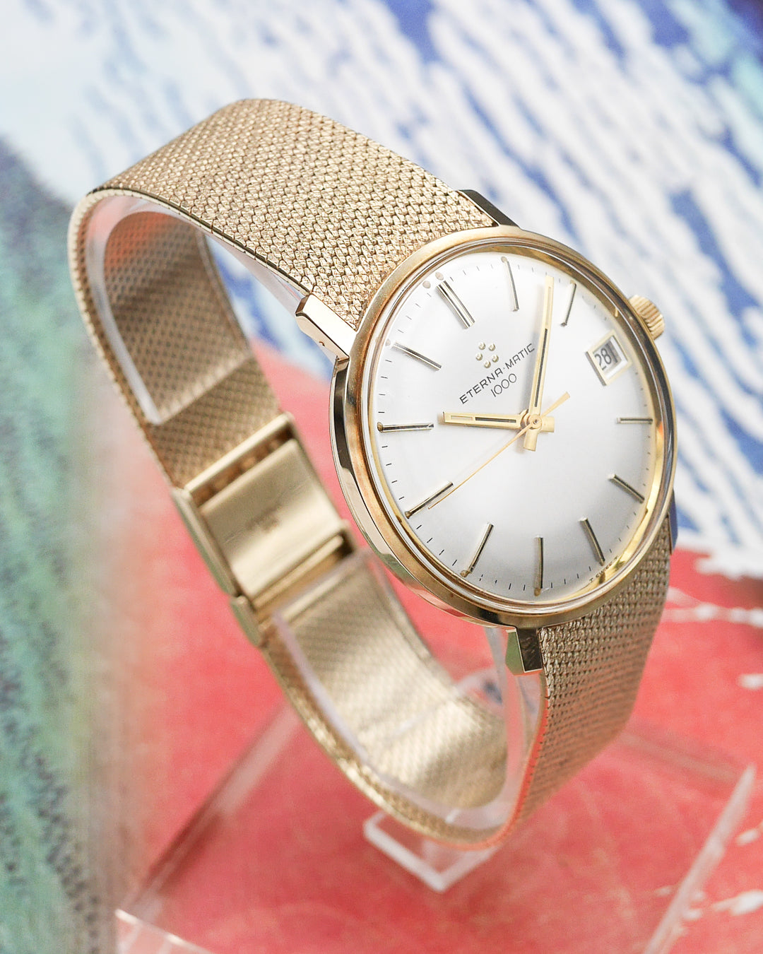 1970s Eterna Matic with integral gold bracelet
