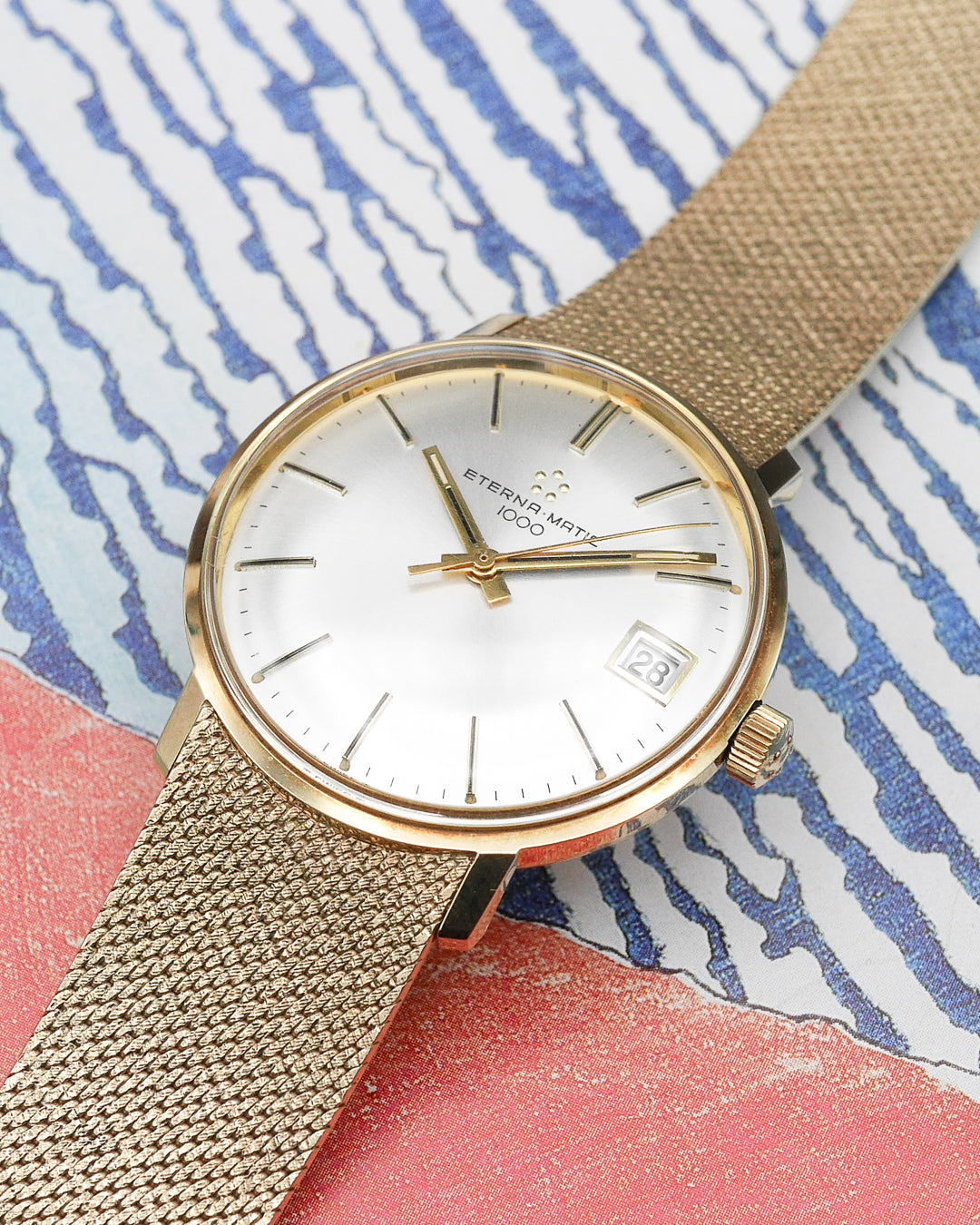 1970s Eterna Matic with integral gold bracelet