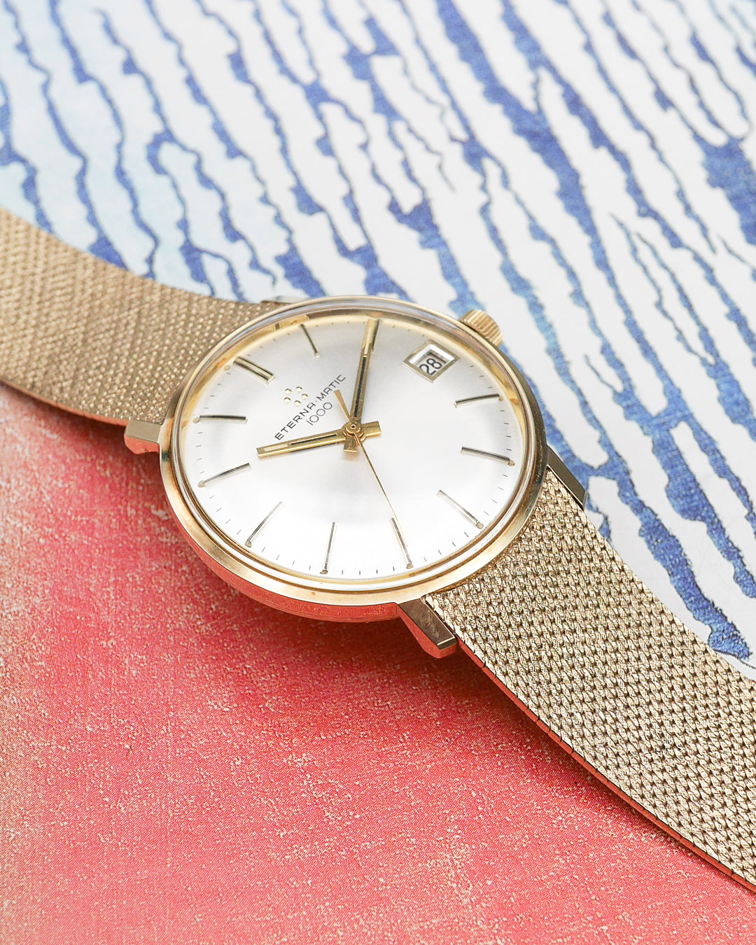 1970s Eterna Matic with integral gold bracelet