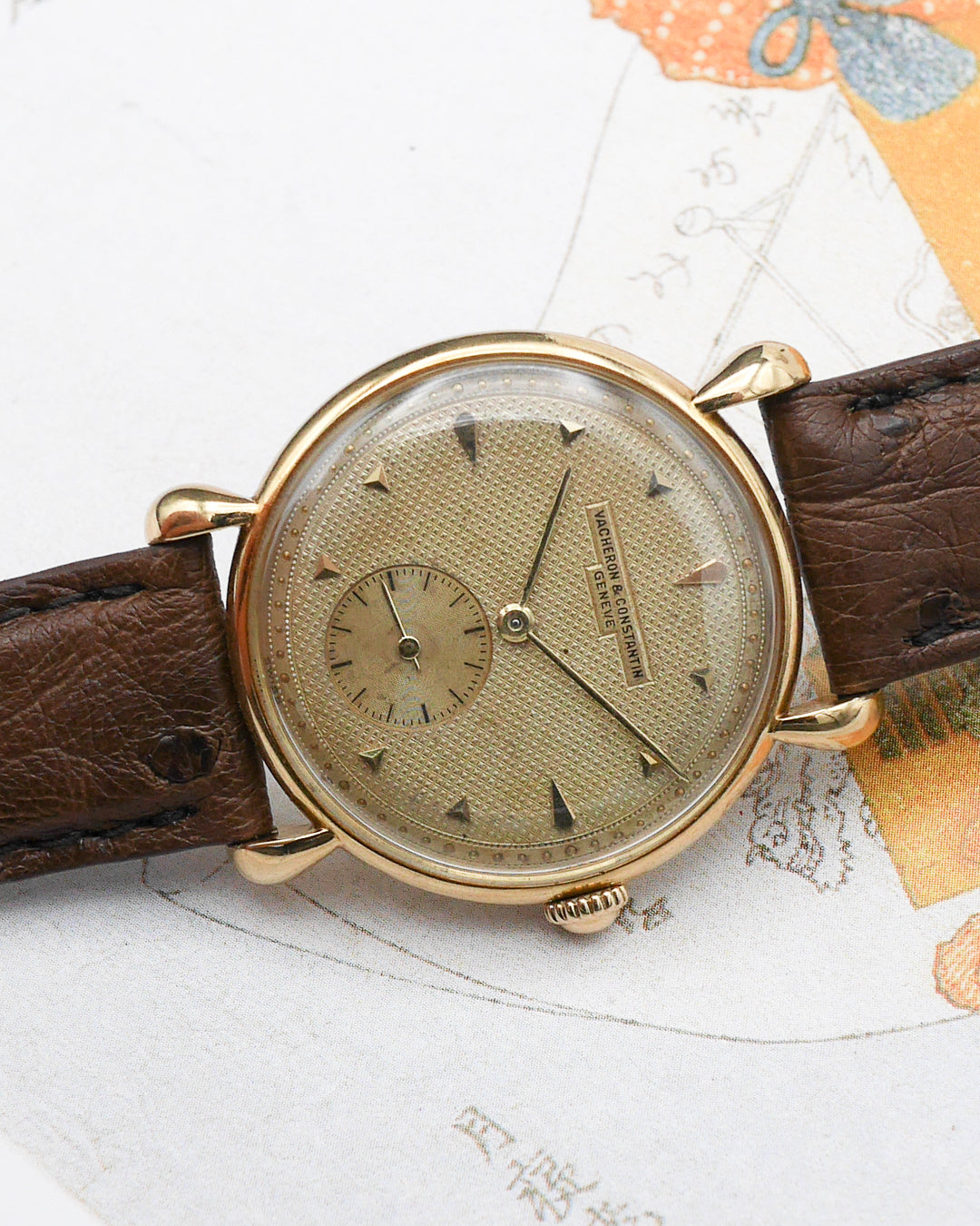 1940s Vacheron Constantin waffle dial and Teardrop lugs in 18ct gold