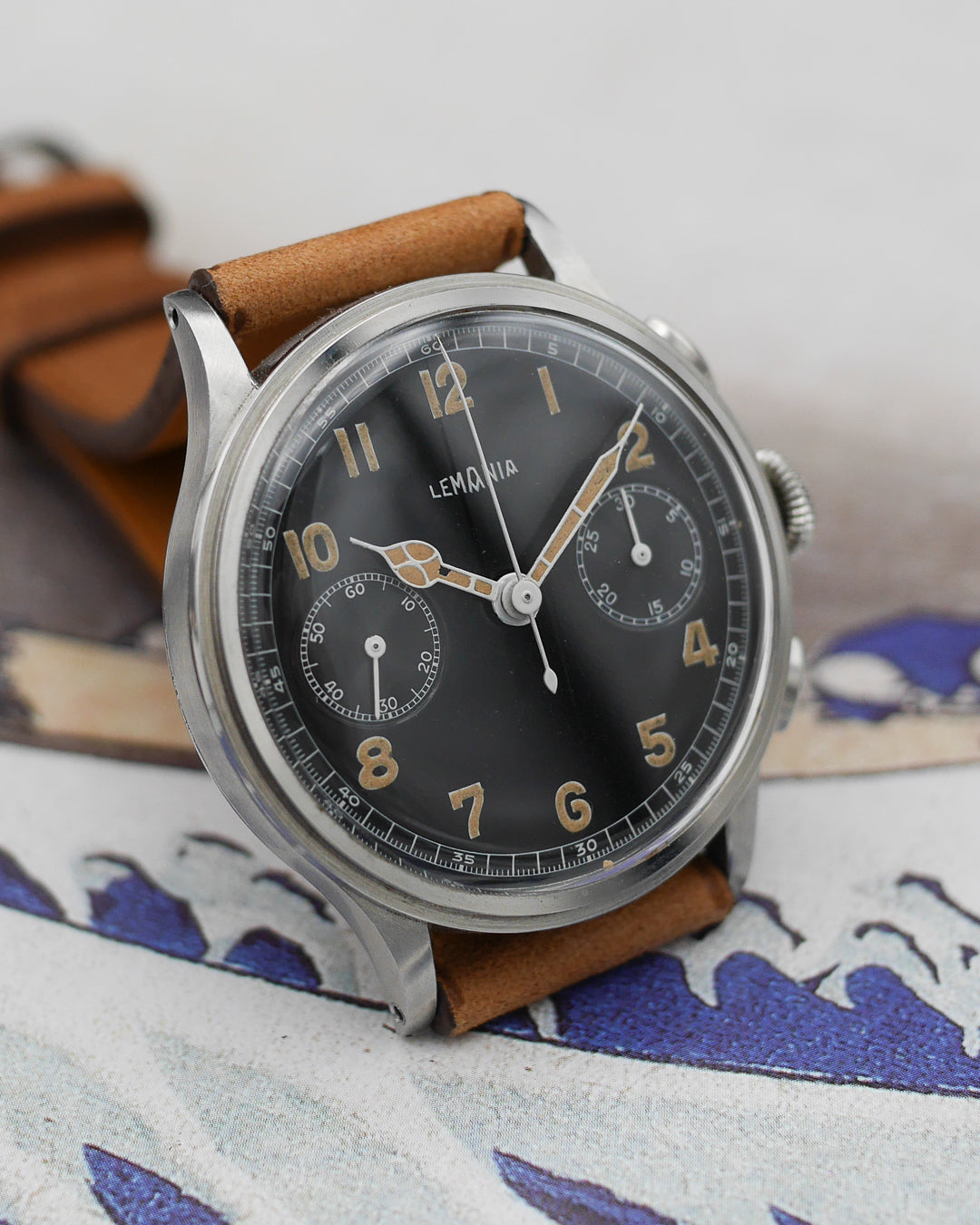 1940s Lemania chronograph 15TL step case