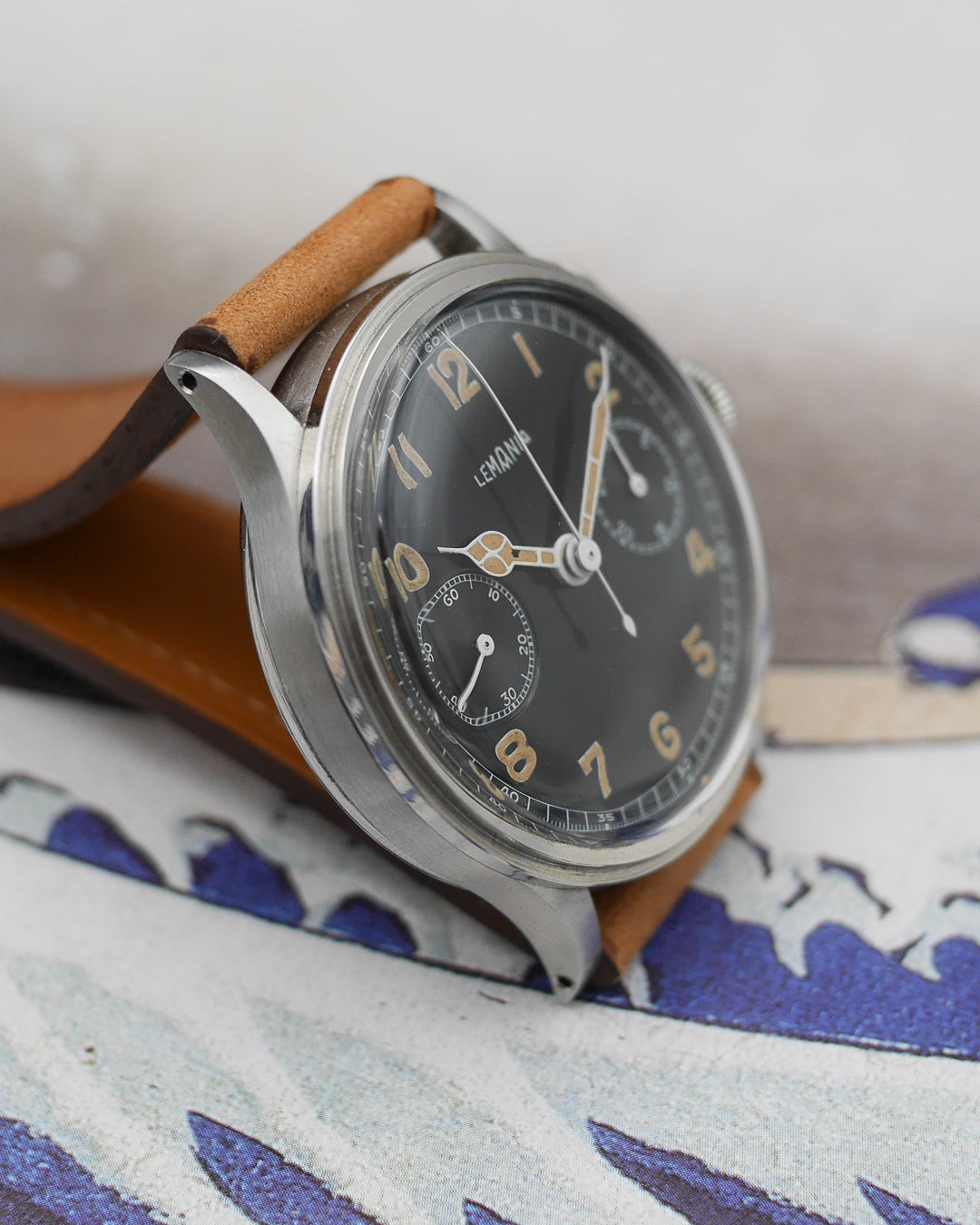 1940s Lemania chronograph 15TL step case