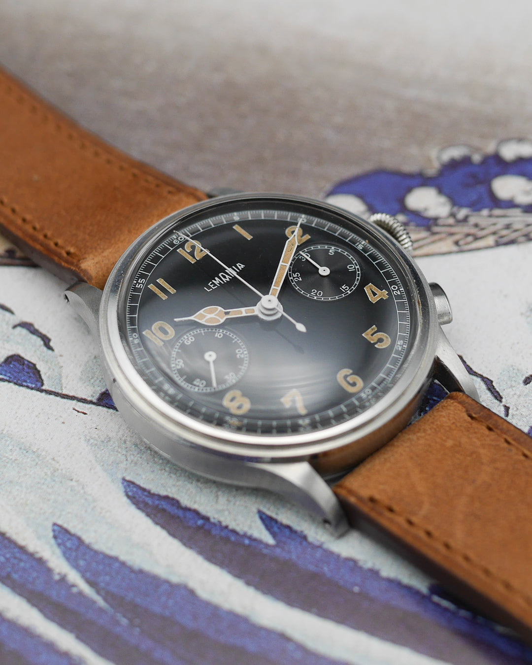 1940s Lemania chronograph 15TL step case