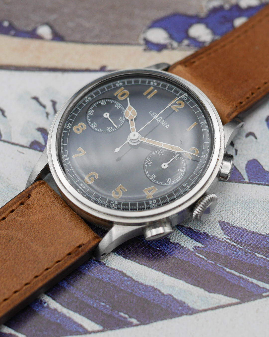 1940s Lemania chronograph 15TL step case