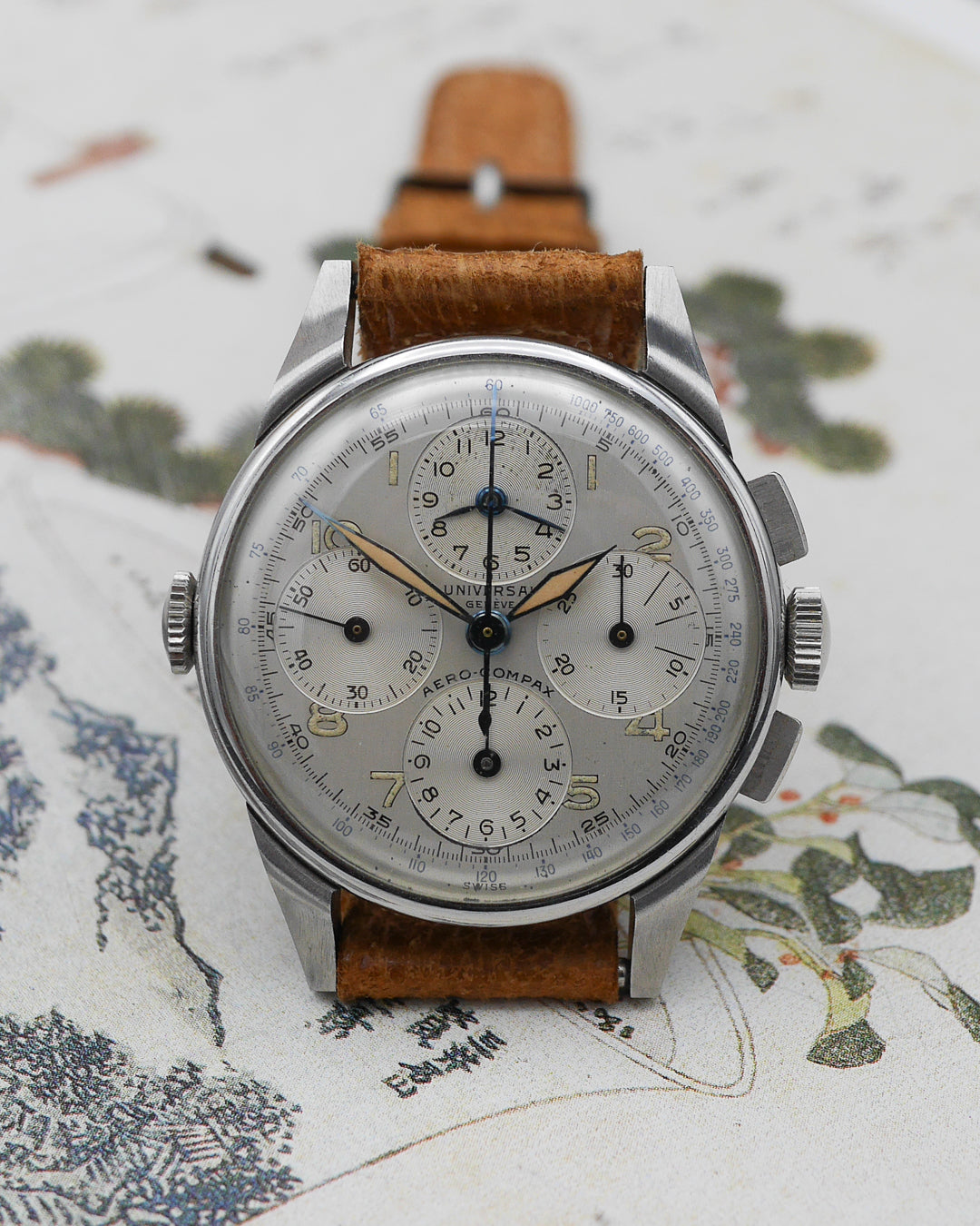 1940s Universal Geneve 22286 Aero-Compax New Old Stock