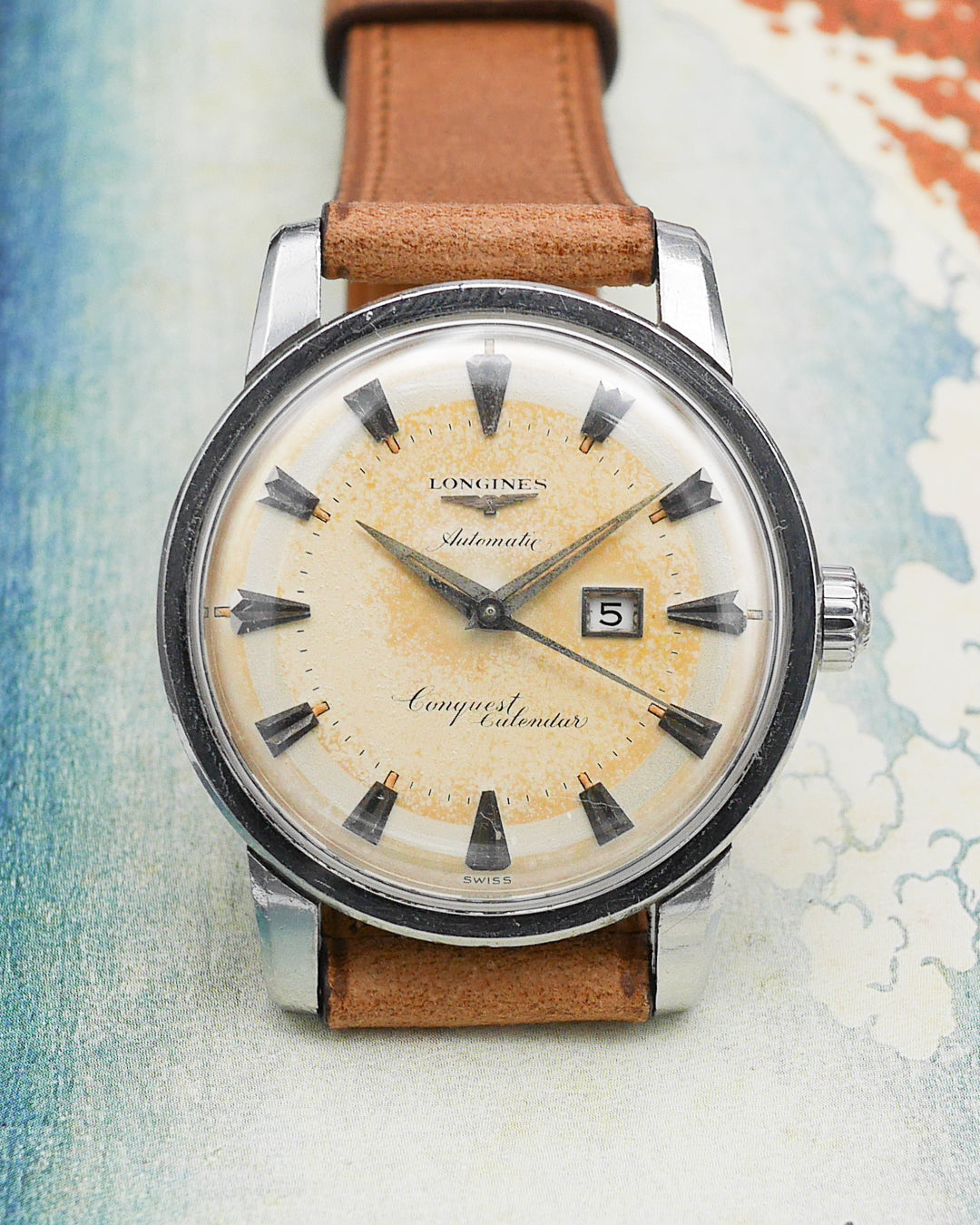 1950s Longines Conquest Calendar ref. 9004 with cream patina