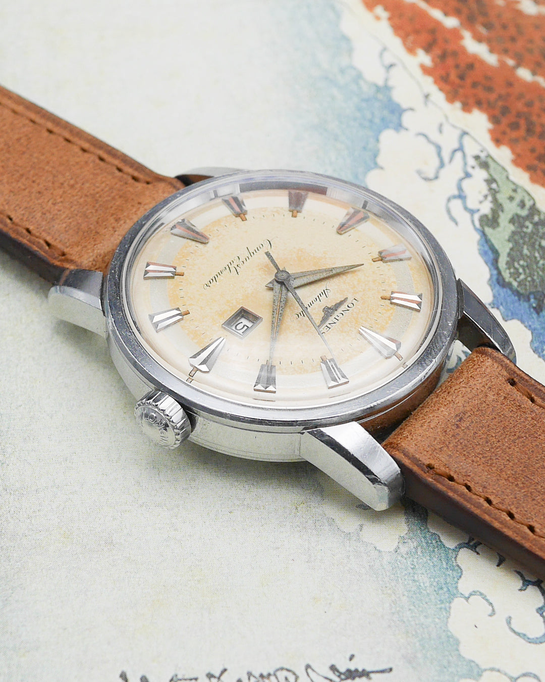 1950s Longines Conquest Calendar ref. 9004 with cream patina