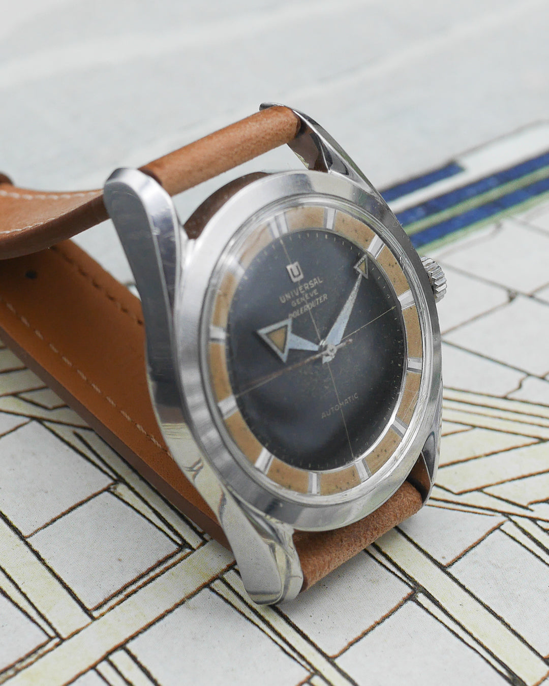 1950s Universal Geneve Polerouter H20217-8 broad arrow