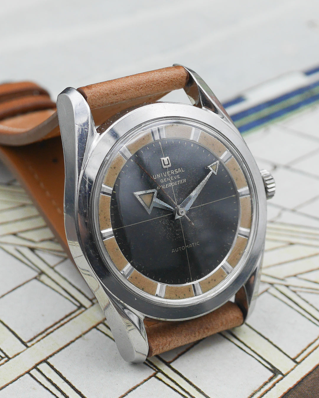1950s Universal Geneve Polerouter H20217-8 broad arrow
