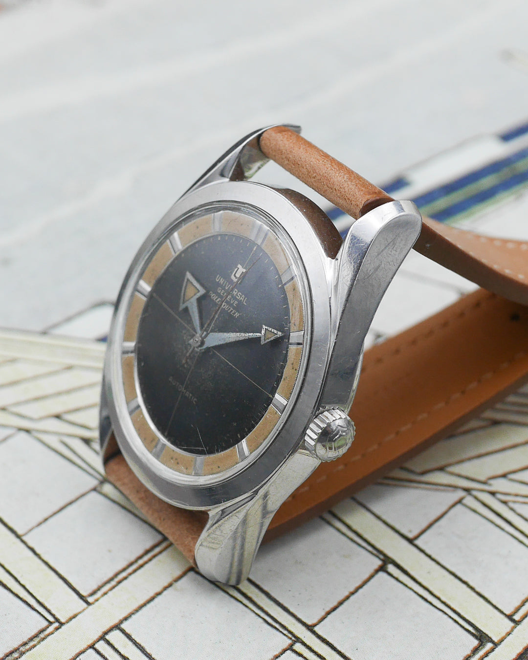 1950s Universal Geneve Polerouter H20217-8 broad arrow