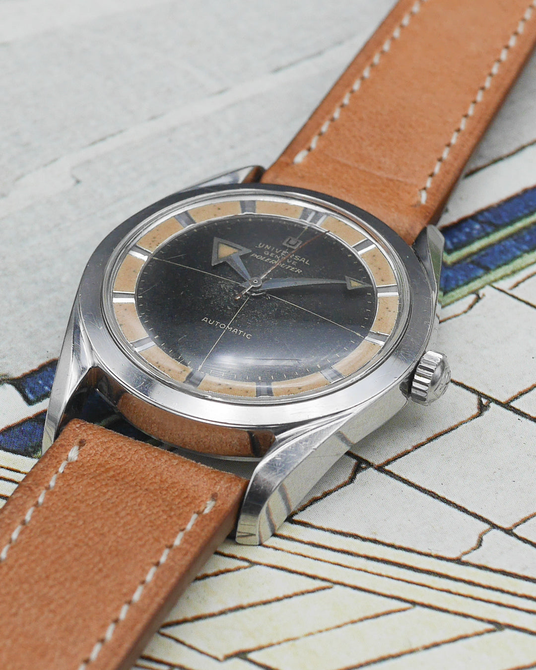 1950s Universal Geneve Polerouter H20217-8 broad arrow