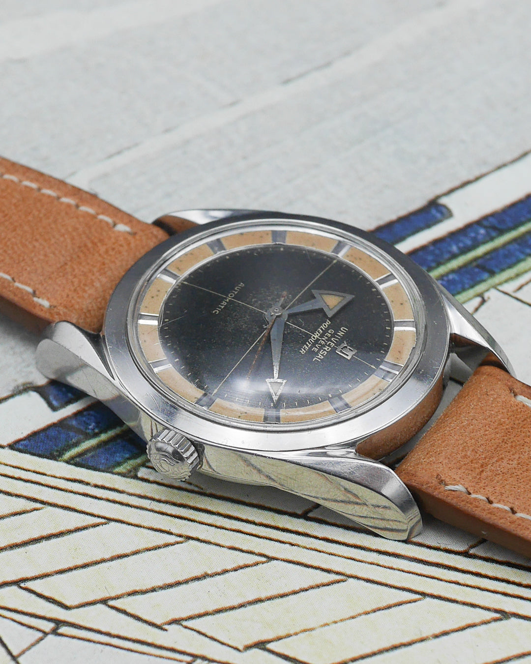 1950s Universal Geneve Polerouter H20217-8 broad arrow