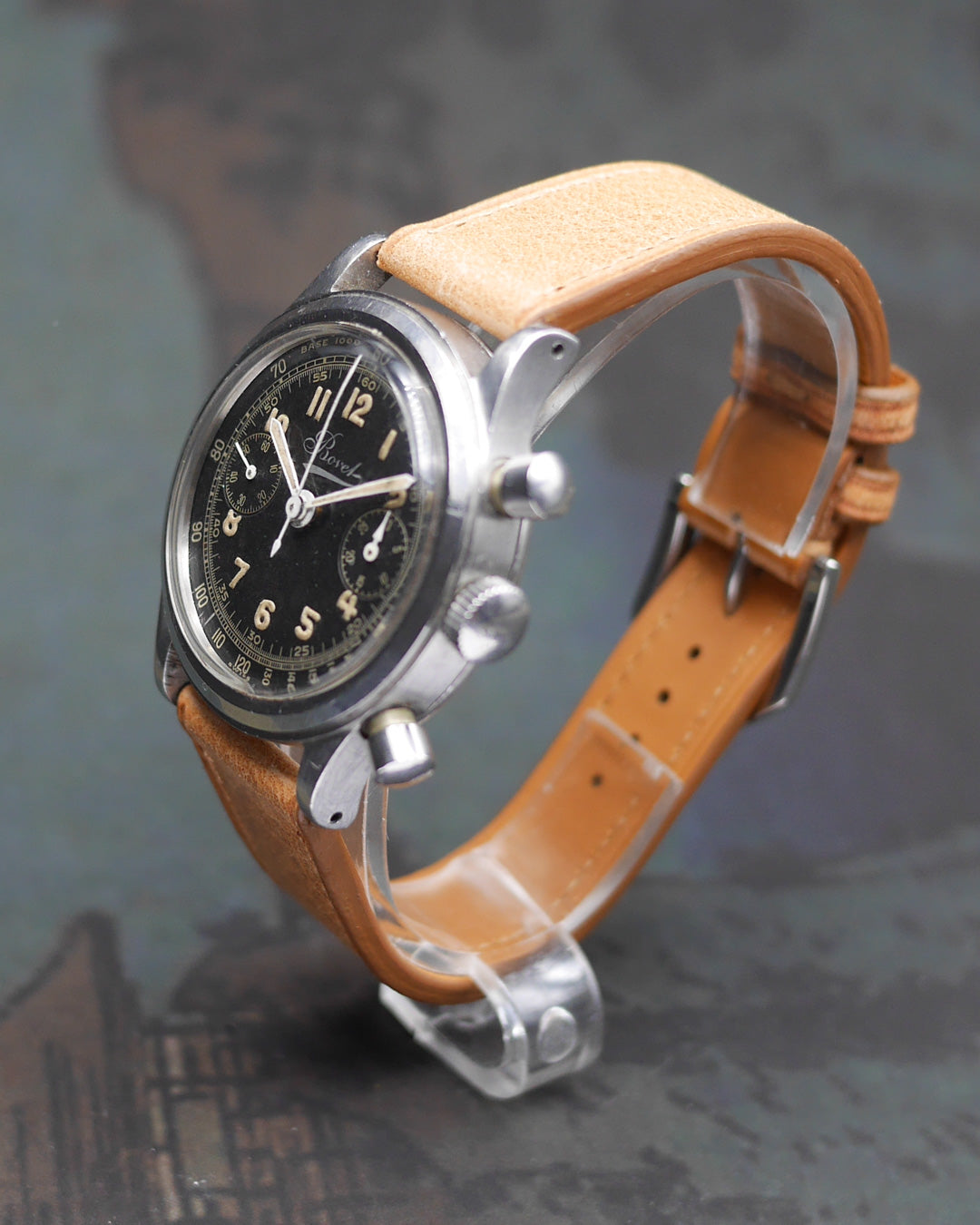 1940s Bovet Mono-Rattrapante ref.5347 black dial with Valjoux 84