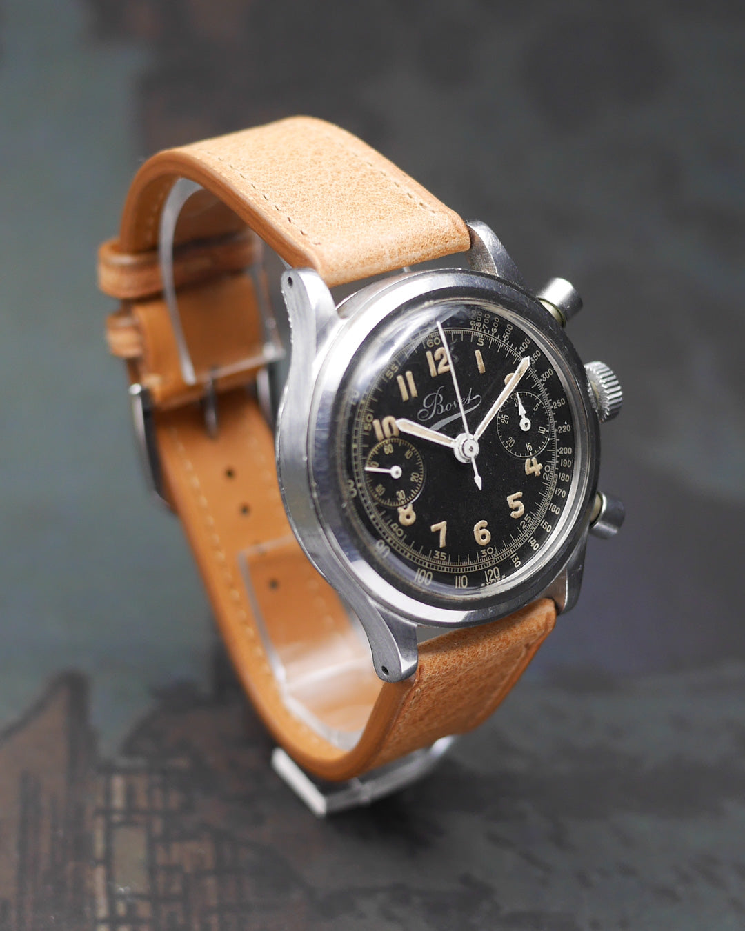 1940s Bovet Mono-Rattrapante ref.5347 black dial with Valjoux 84