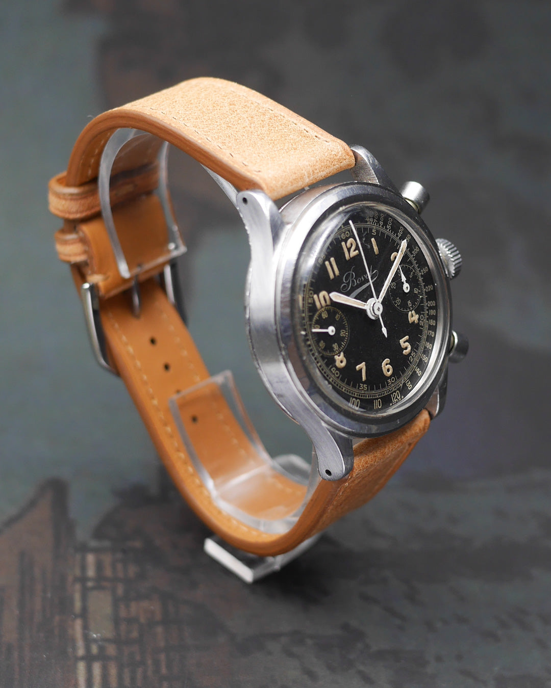 1940s Bovet Mono-Rattrapante ref.5347 black dial with Valjoux 84