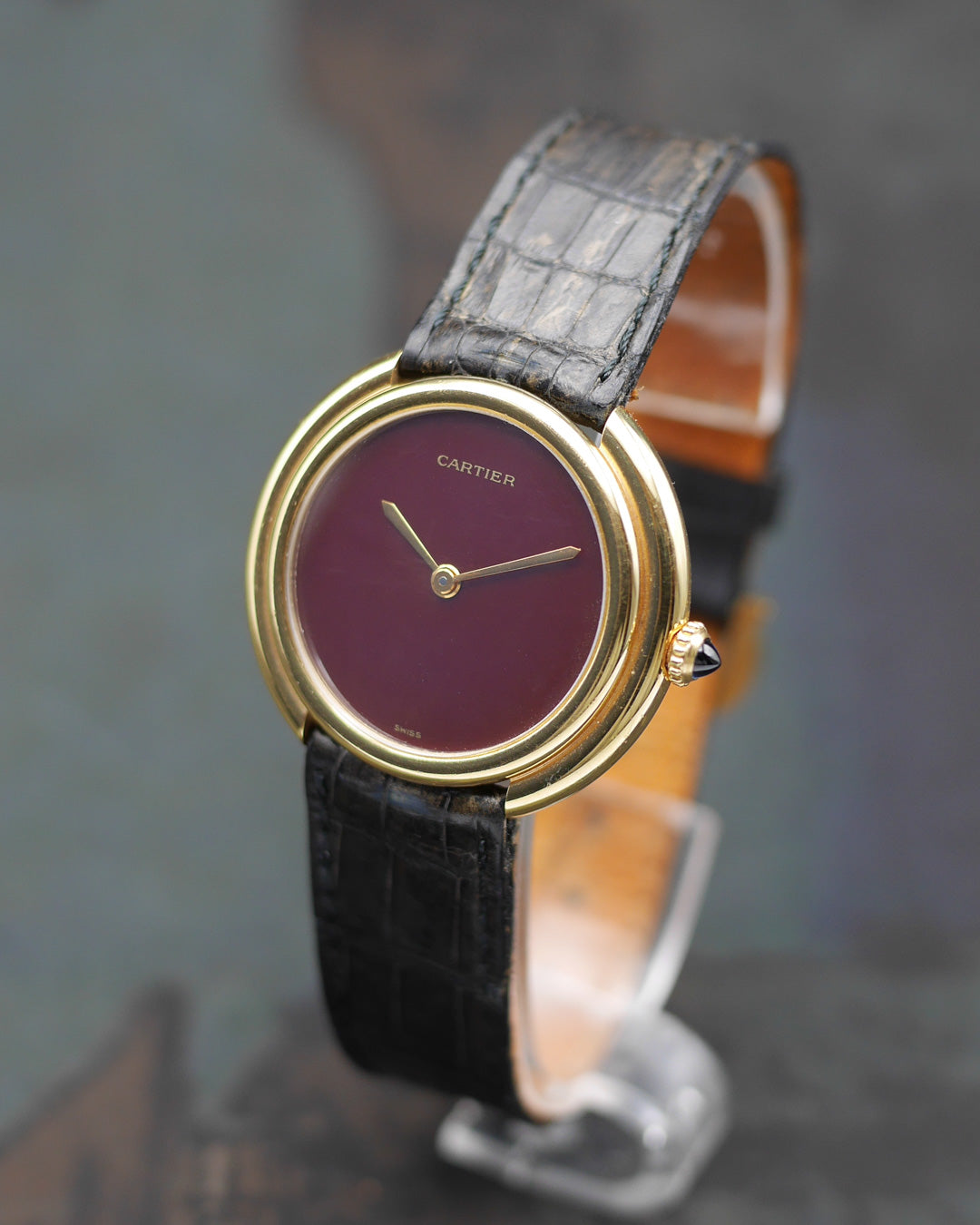 1973 Cartier Vendôme rare burgundy dial ref. 78090