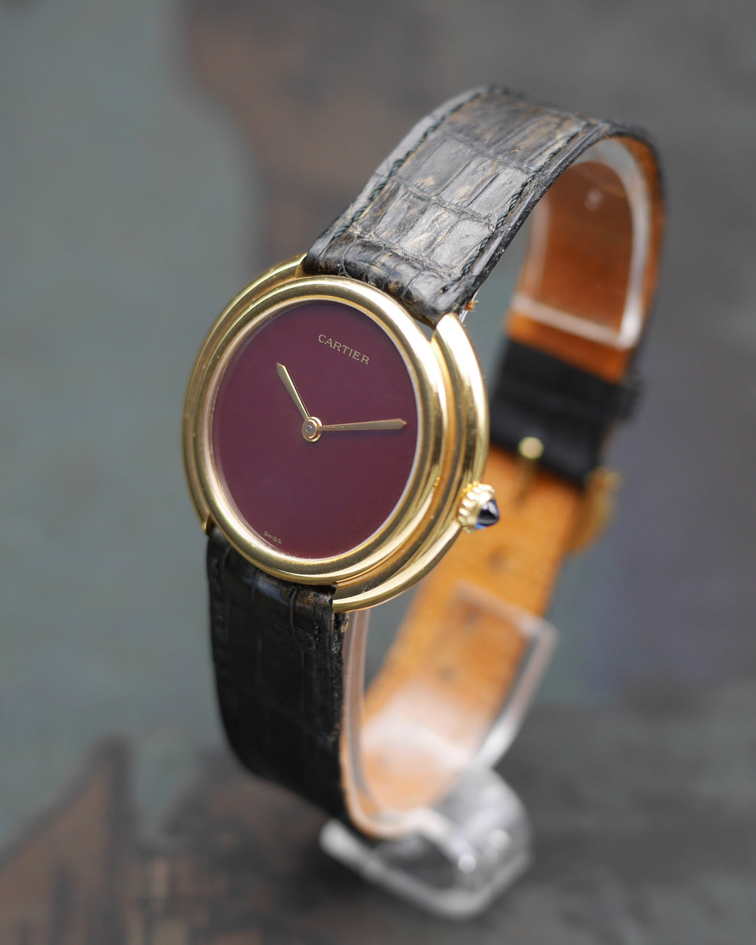 1973 Cartier Vendôme rare burgundy dial ref. 78090