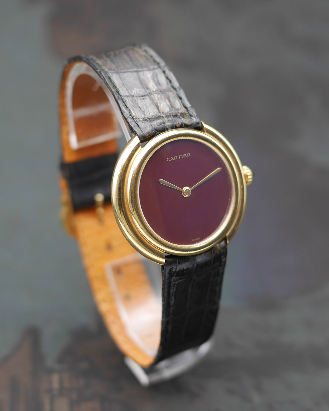 1973 Cartier Vendôme rare burgundy dial ref. 78090