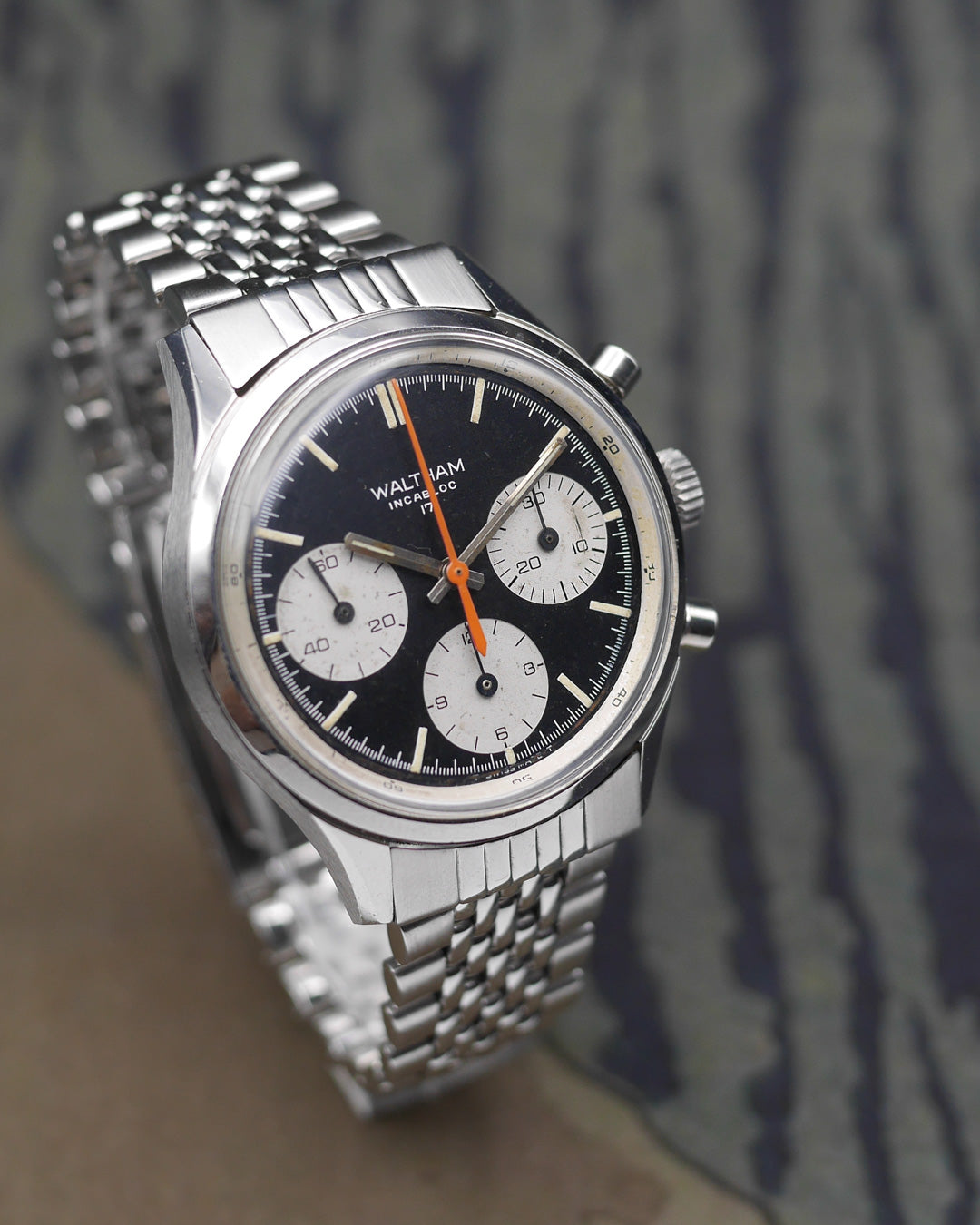 1960s Waltham chronograph panda dial with Valjoux 7736