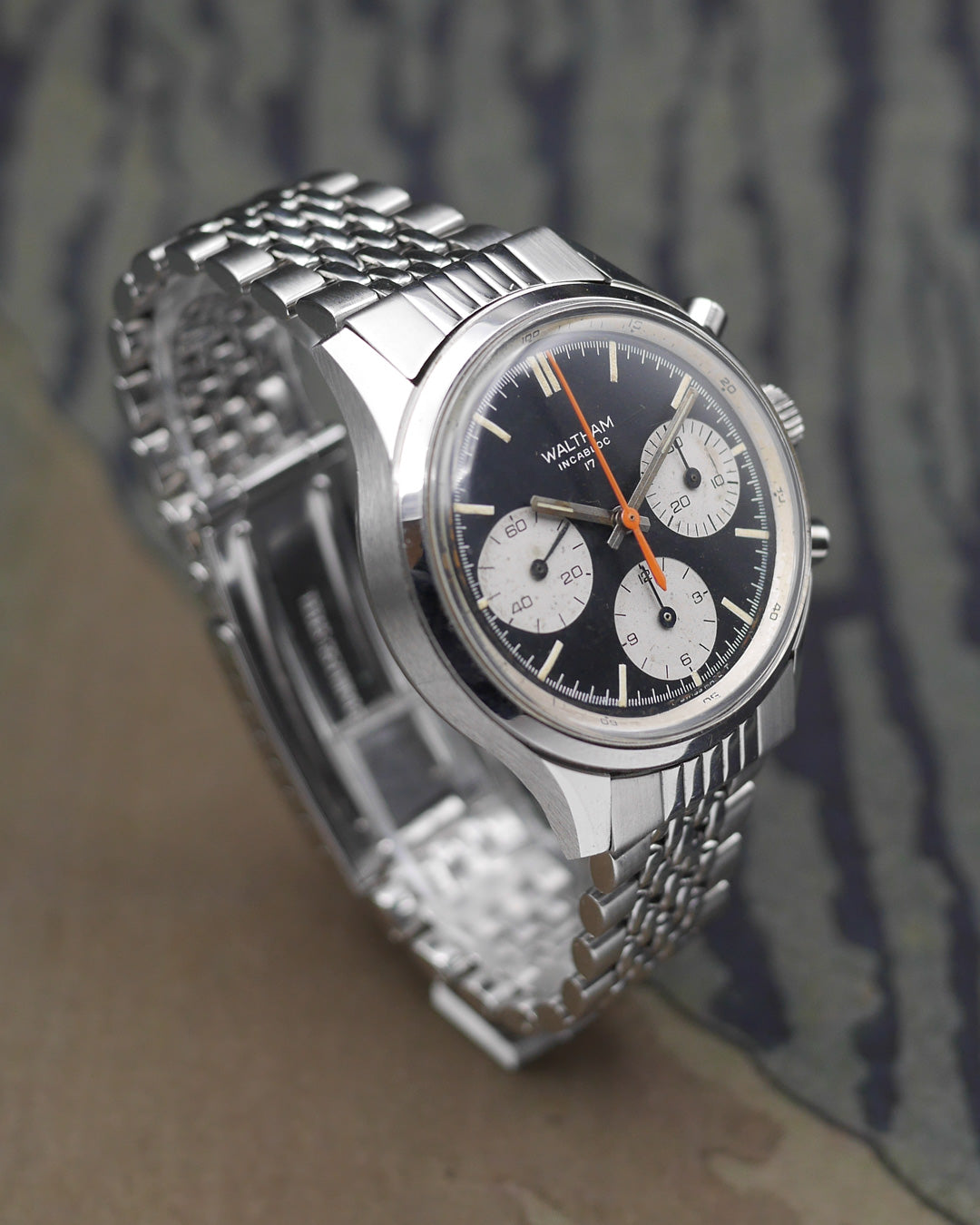 1960s Waltham chronograph panda dial with Valjoux 7736