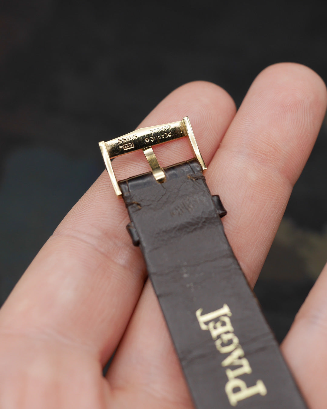 1970s Piaget "Clous de Paris" in 18kt yellow gold with its original strap
