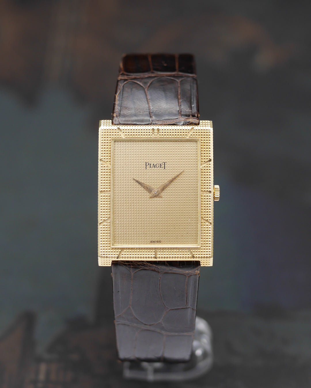1970s Piaget "Clous de Paris" in 18kt yellow gold with its original strap