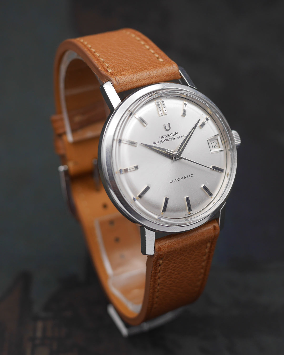 1969 Universal Geneve Polerouter Date rare guilloche dial with paper