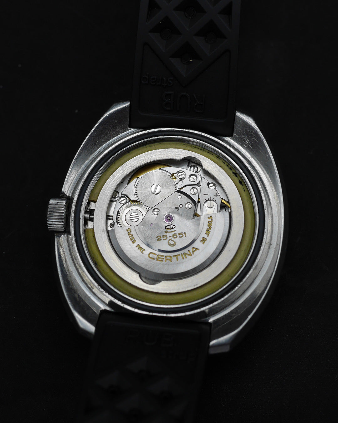 1970s Certina DS-2 SuperPH 1000M with yellow dial