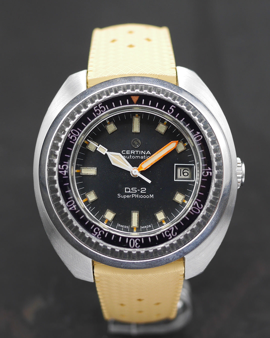 1970s Certina DS-2 SuperPH 1000M with black dial