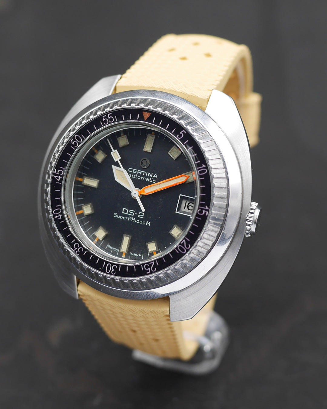 1970s Certina DS-2 SuperPH 1000M with black dial
