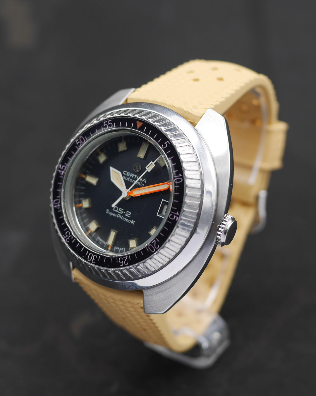 1970s Certina DS-2 SuperPH 1000M with black dial