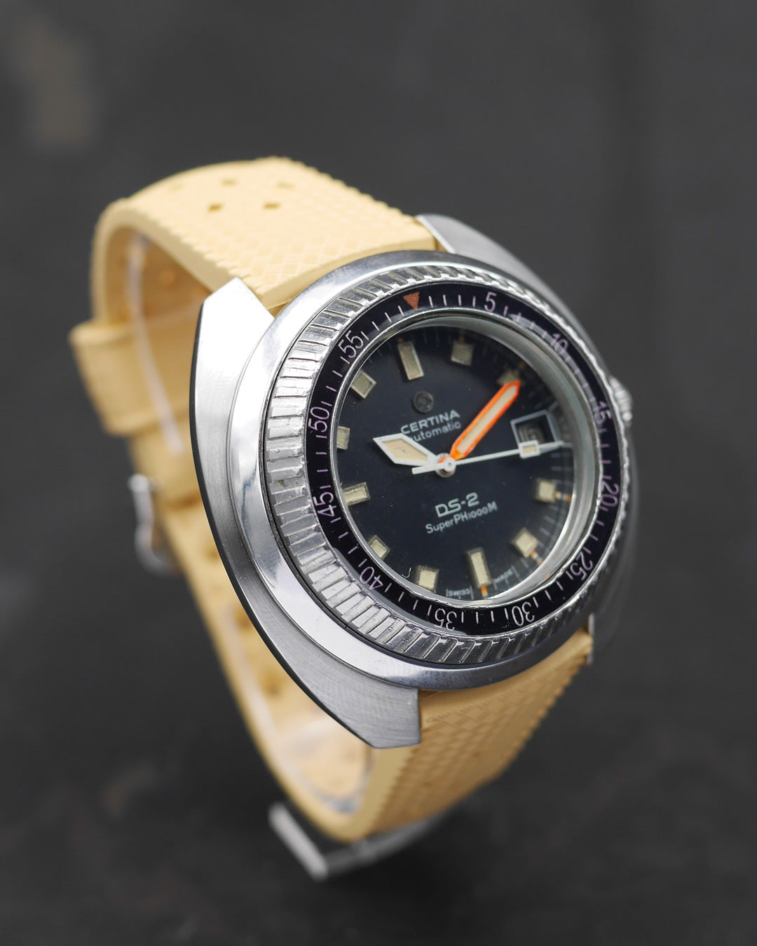 1970s Certina DS-2 SuperPH 1000M with black dial
