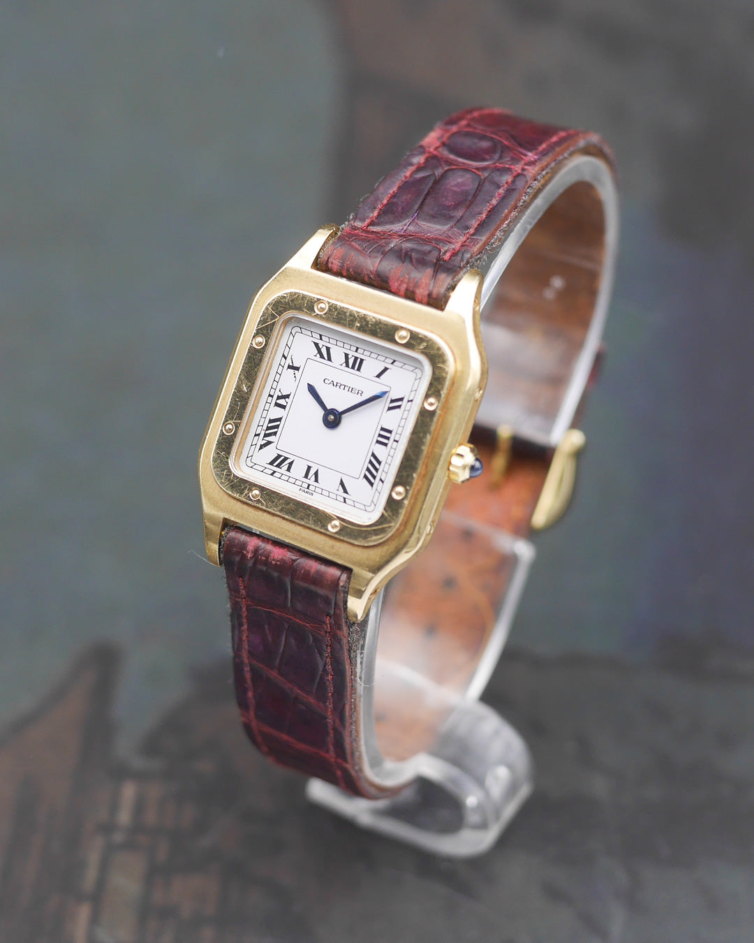 1970s Cartier Santos Dumont ultra-thin Paris dial in 18kt yellow gold