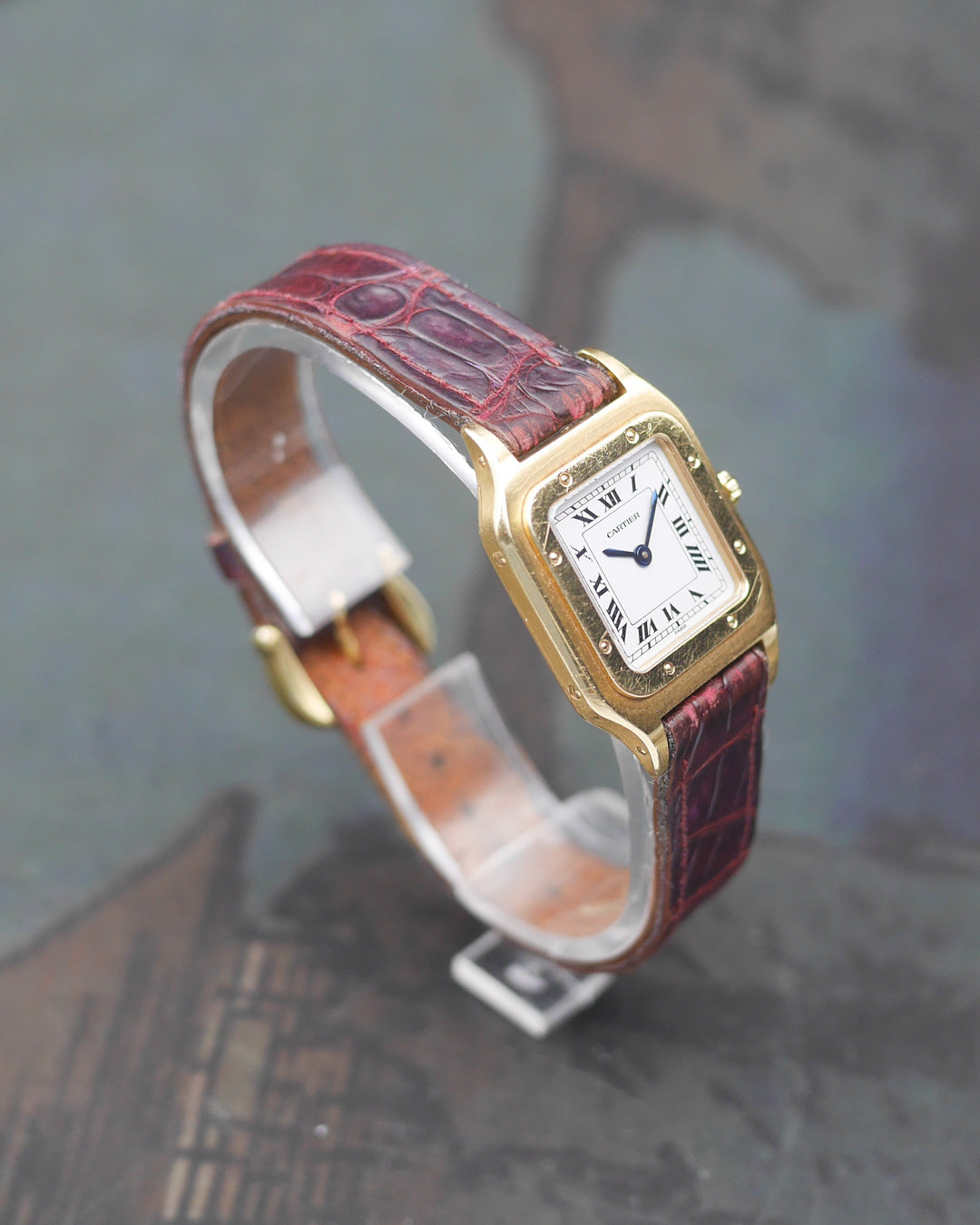 1970s Cartier Santos Dumont ultra-thin Paris dial in 18kt yellow gold