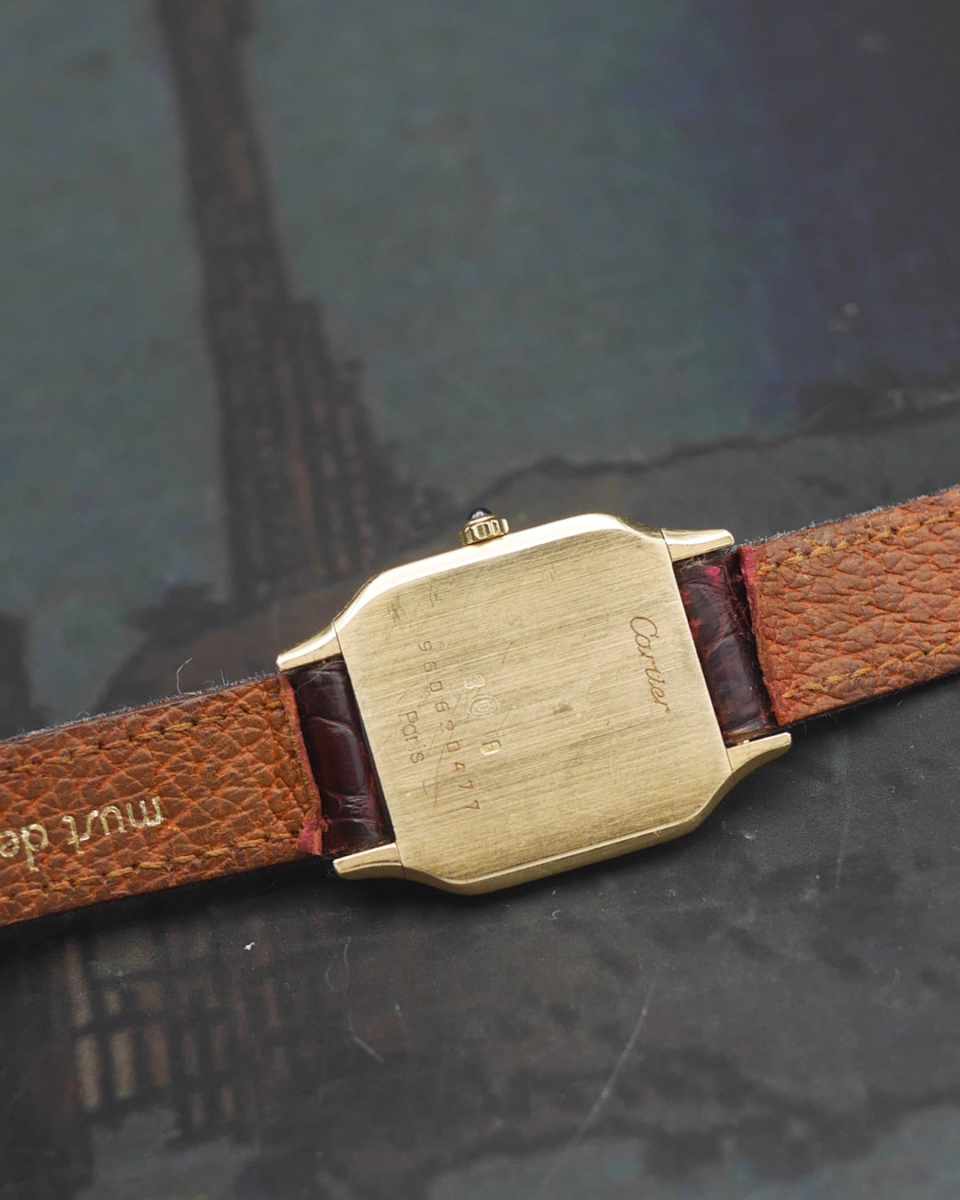1970s Cartier Santos Dumont ultra-thin Paris dial in 18kt yellow gold
