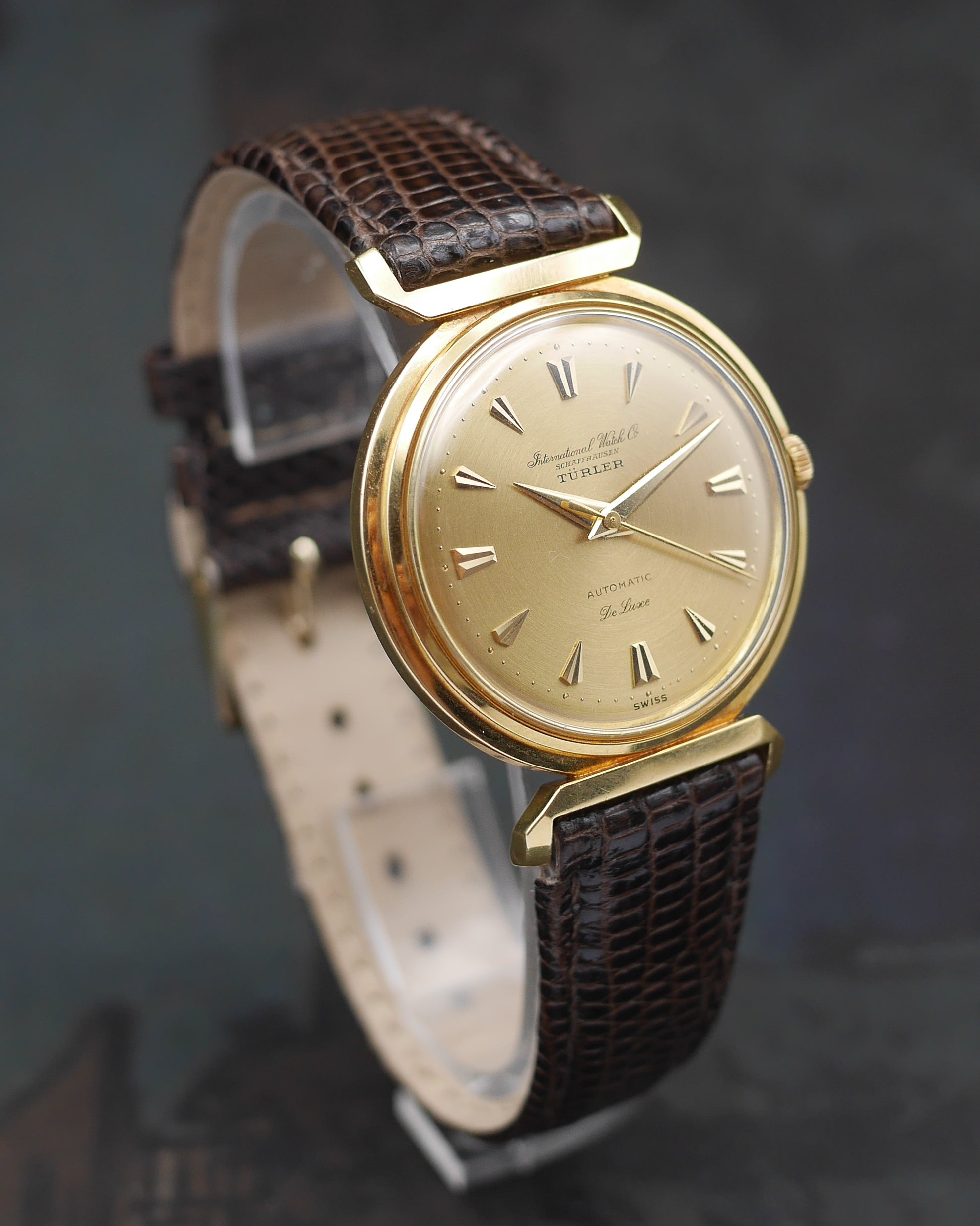 1958 IWC De Luxe "Flying Lugs" double signed Türler with its Certificate