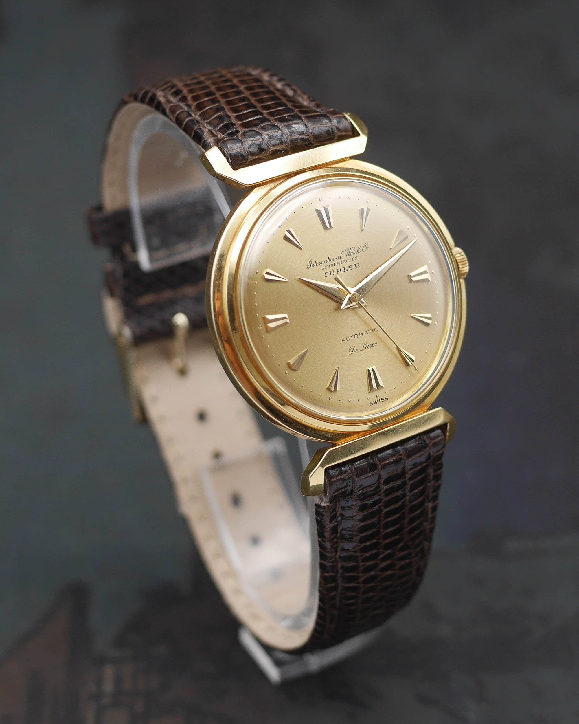 1958 IWC De Luxe "Flying Lugs" double signed Türler with its Certificate