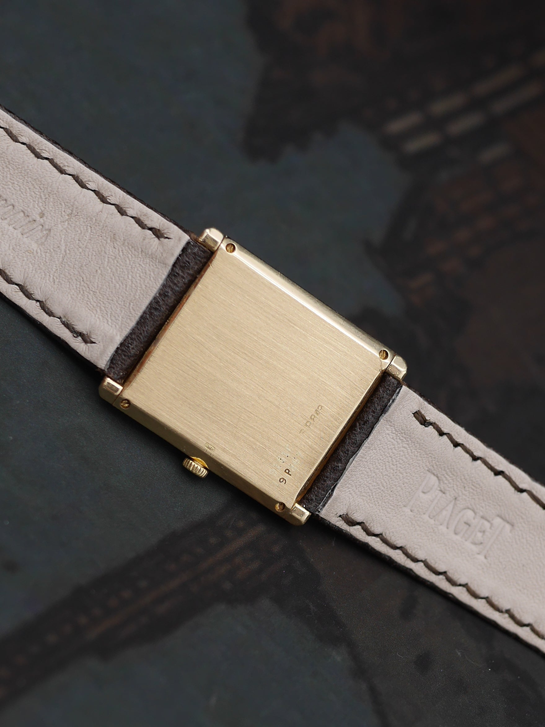 1970s Piaget Tank ref. 9151 with eye of tiger dial and hobnail case