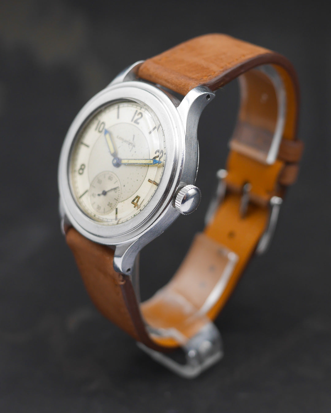 1943 Longines Tre Tacche 35mm with two-tone sector dial