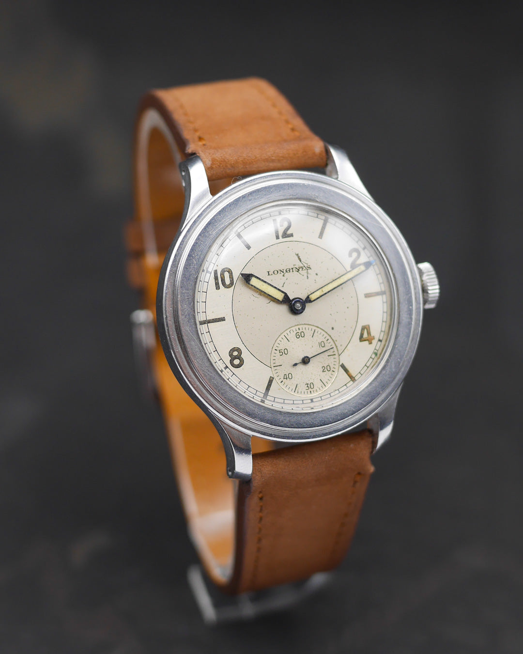 1943 Longines Tre Tacche 35mm with two-tone sector dial