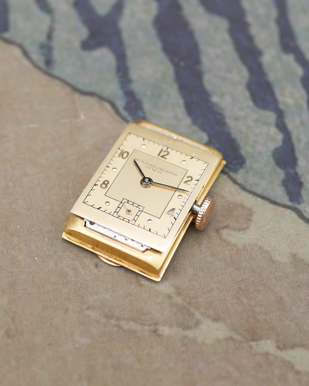 1943 Vacheron Constantin art-deco in red gold with Edmond Jaeger bracelet