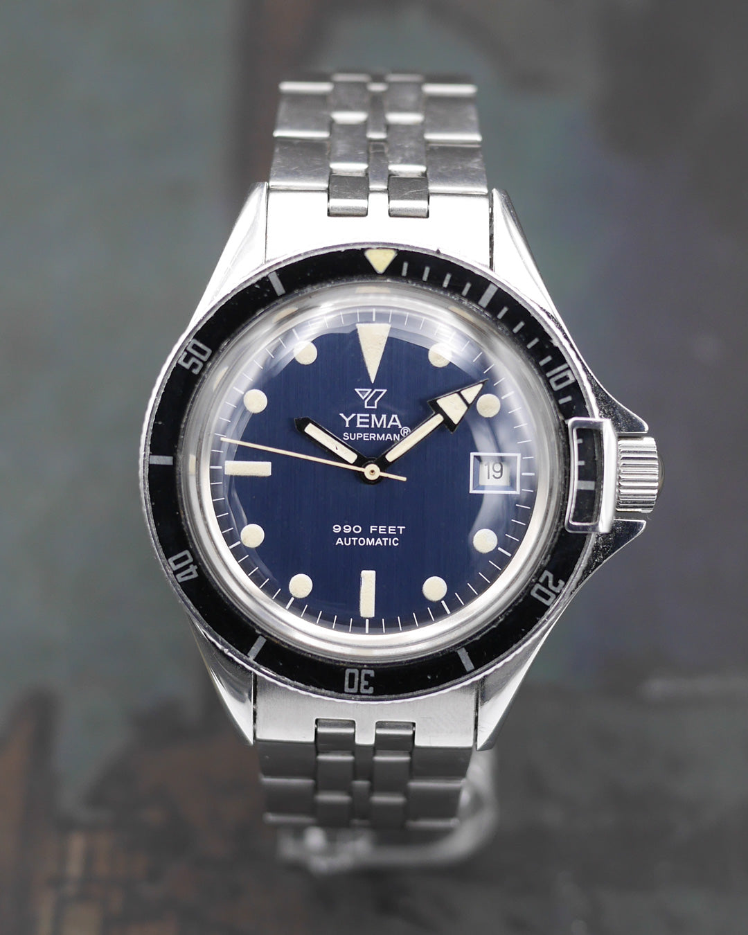 1970s Yema Superman ref. 530016 with immaculate blue metallic dial